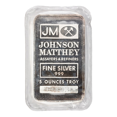 SOLD Johnson Matthey JM TD Bank 5oz .999 Fine Silver Bar - Sealed