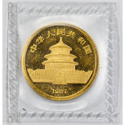 SOLD China 1987 10 Yuan 1/10oz .999 Gold Panada Coin - Sealed