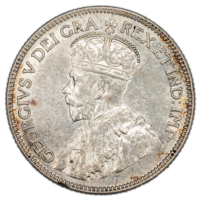 SOLD Canada 1933 25 Cents Quarter Silver Coin - AU-50 (rim hit)