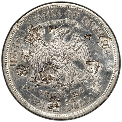 SOLD United States 1875-S $1 Seated Liberty Trade Dollar Silver Coin Chopmarked