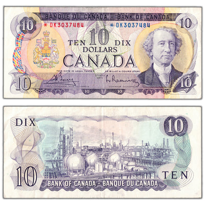 SOLD $10 1971 Bank of Canada Note *DK Replacement Prefix BC-49bA - VF