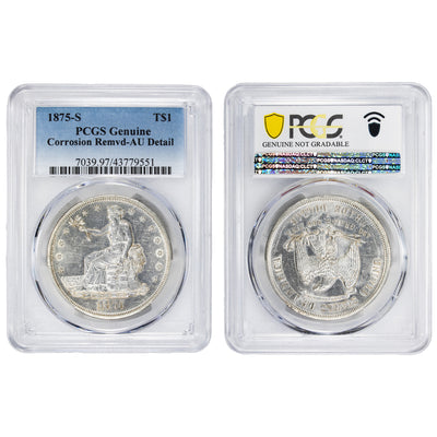 SOLD United States 1875-S $1 Trade Dollar Silver Coin - PCGS AU Detail