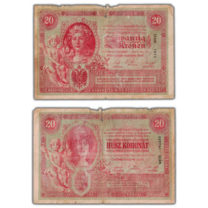 SOLD Austria 1900 20 Kronen Note P #5 - Tear