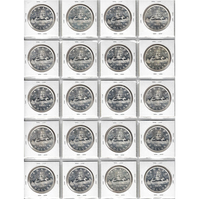 SOLD Lot of 20 Canada 1956 $1 Silver Dollar Coins MS-63 - Retail $1800