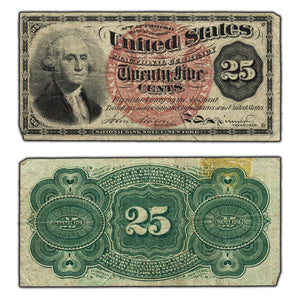 SOLD United States 1863 25 Cents Fractional Currency Note - Light Residue