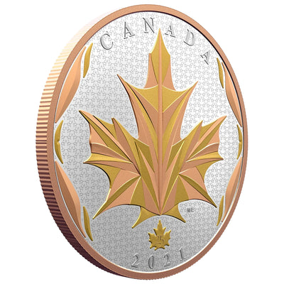 Canada 2021 $50 Maple Leaves in Motion .9999 Fine Silver Coin