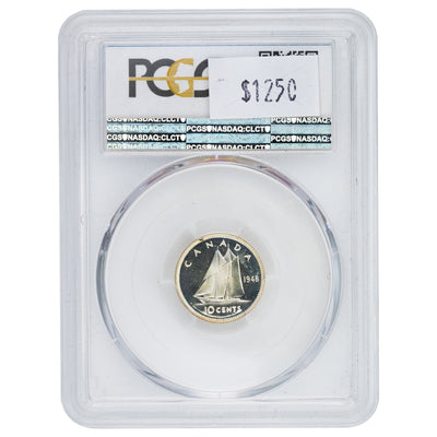 SOLD Canada 1948 10 Cents Dime Silver Coin - PCGS Specimen SP-67