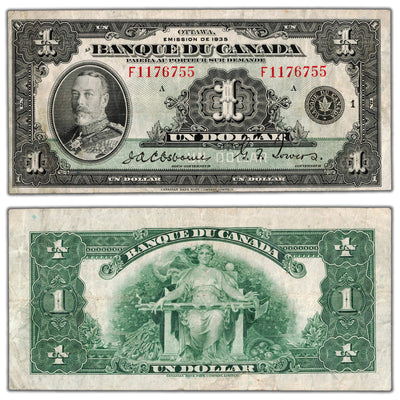 $1 1935 Banque du Canada Note French Text BC-2 - VF