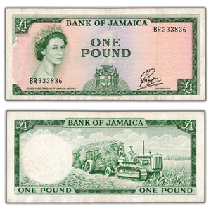 SOLD Jamaica 1960 (1964) 1 One Pound Note P #51Cb - VF+