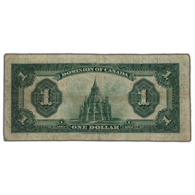 SOLD $1 1923 Dominion of Canada Note Purple Seal DC-25k - Pinholes