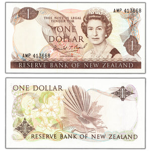 SOLD New Zealand ND (1981-92) $1 One Dollar Note P #169c - UNC