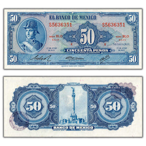 SOLD Mexico 1972 50 Fifty Pesos Note P #49t - Choice UNC