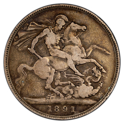 Great Britain 1891 Crown Silver Coin KM #765