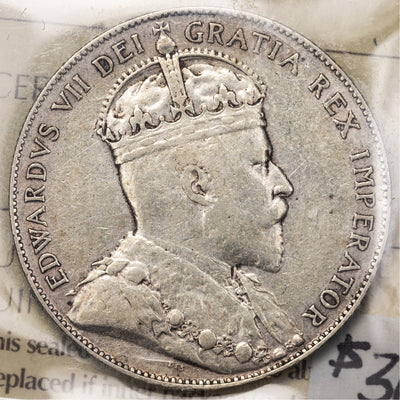 SOLD Canada 1907 50 Cents Half Dollar Silver Coin - ICCS VF-30