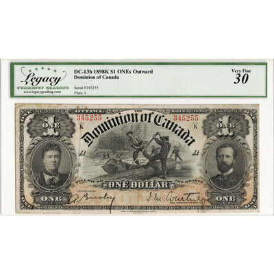 $1 1898 Dominion of Canada Note ONE's Outward Series K DC-13b - Legacy VF-30