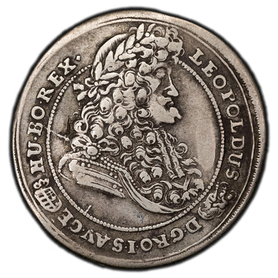 Hungary 1693 1/4 Thaler Silver Coin EH #1049 - Scarce One Year Type - Bend
