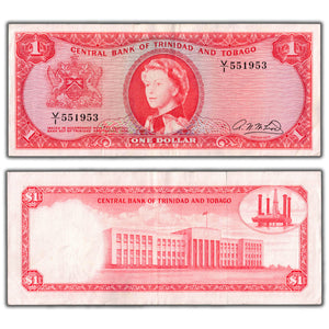 SOLD Trinidad & Tobago 1964 Fractional Prefix $1 One Dollar Note P #26b