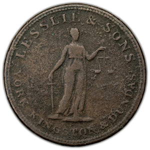 SOLD Upper Canada N.D (1824) Leslie & Sons 1/2d Half Penny Token UC-2A2 - Corrosion