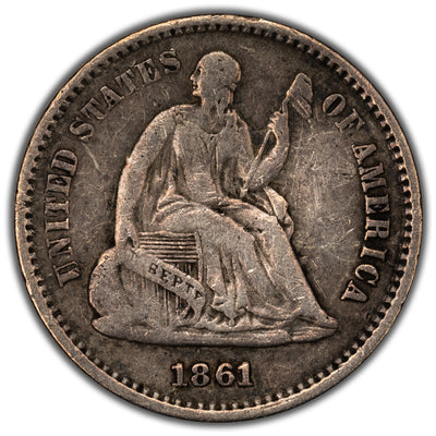 United States 1861 5 Cents Seated Liberty Half Dime