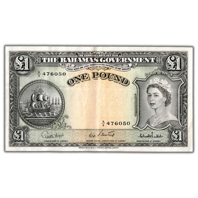 SOLD Bahamas 1936 (1953) 1 One Pound Note P #15c - Crisp VF/EF