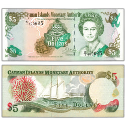 Cayman Islands 1998 $5 Five Dollars Note P #22 Low Serial 625 - Choice UNC