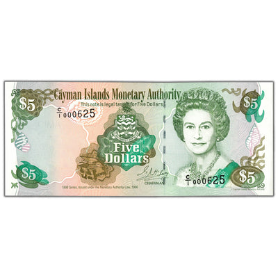 Cayman Islands 1998 $5 Five Dollars Note P #22 Low Serial 625 - Choice UNC