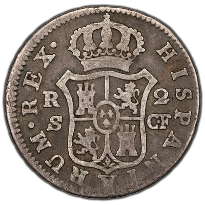 Spain 1780 Seville 2 Two Reales Silver Coin