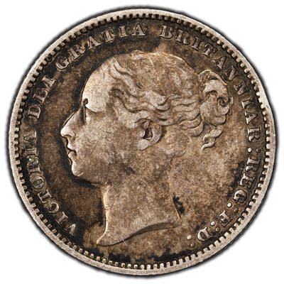 Great Britain 1881 1 One Shilling Silver Coin KM #734.4