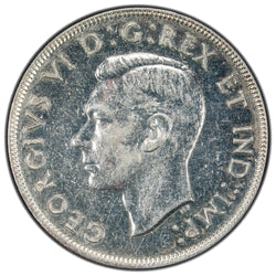 Canada 1945 2xHP 5/5 $1 Silver Dollar Coin - AU (cleaned)