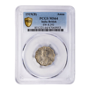 SOLD India 1919(B) Anna Coin SW-8.292 - PCGS MS-64 Tied Finest