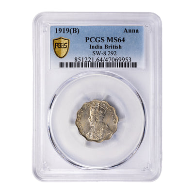 SOLD India 1919(B) Anna Coin SW-8.292 - PCGS MS-64 Tied Finest