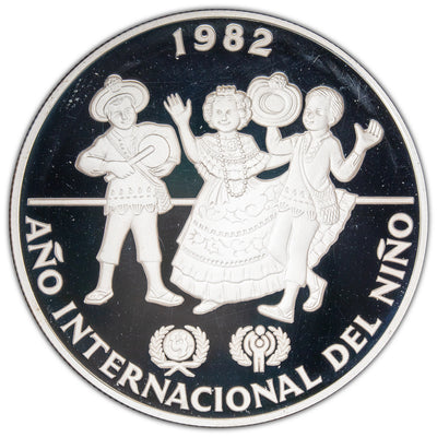 Panama 1982 Year of the Child 10 Balboas Silver Coin - Proof Strike