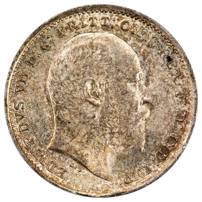 Great Britain 1902 3d Three Pence Silver Coin - Choice Uncirculated