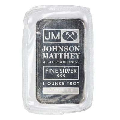 SOLD Johnson Matthey JM Scotiabank Banque Scotia French 1oz .999 Fine Silver Bar Sealed