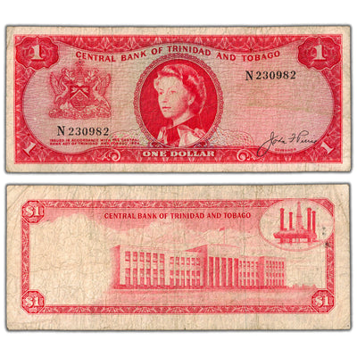 Trinidad & Tobago 1964 $1 One Dollar Note P #26a - Circulated