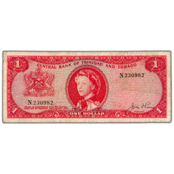 Trinidad & Tobago 1964 $1 One Dollar Note P #26a - Circulated