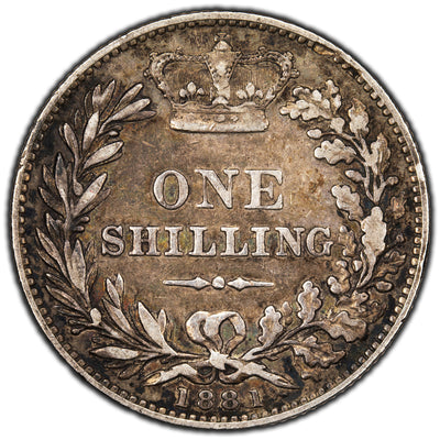 Great Britain 1881 1 One Shilling Silver Coin KM #734.4