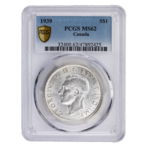 SOLD Canada 1939 $1 Silver Dollar Coin - PCGS MS-62