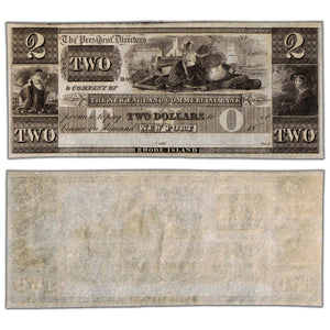 SOLD United States 1800's New England Commercial Bank $2 Two Dollars Obsolete Note - AU