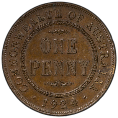 Australia 1924 1 One Penny Coin KM #23