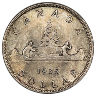 SOLD Canada 1935 Double Voyager / Double XXV $1 Silver Dollar Coin - Choice UNC