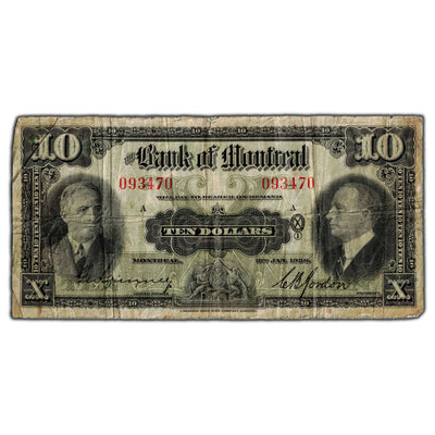 $10 1938 Bank of Montreal Canada Chartered Note #505-62-04