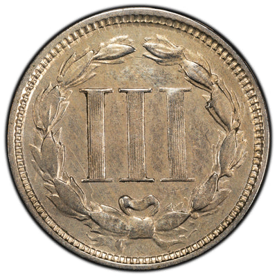 United States 1865 3 Cents Coin - Cleaned