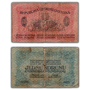 SOLD Czechoslovakia 1919 1 Koruna Note P #6a