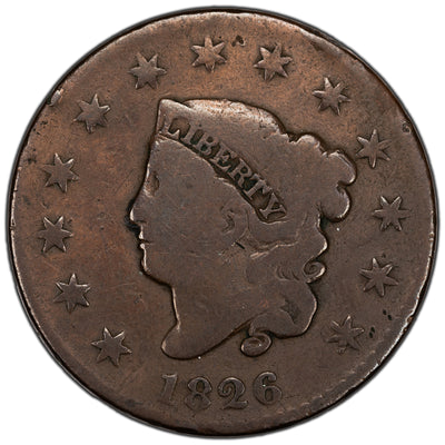 United States 1826 1 Cent Coronet Head Coin