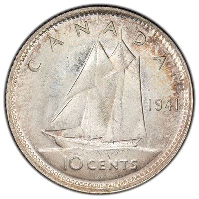 Canada 1940 10 Cents Dime Silver Coin - Choice Uncirculated