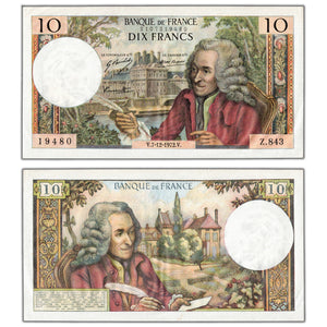 SOLD France 1972 10 Ten Francs Note P #147d - EF/AU