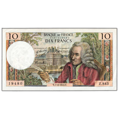 France 1972 10 Ten Francs Note P #147d - EF/AU
