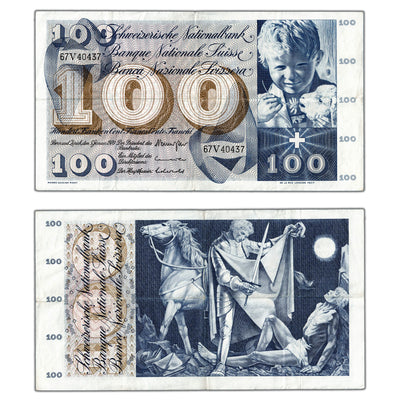 Switzerland 1970 100 Francs Note P #49L - Circulated
