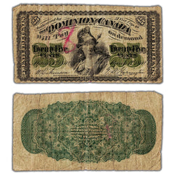 SOLD 25 Cents 1870 Dominion of Canada Shinplaster Note Plain DC-1c - Writing